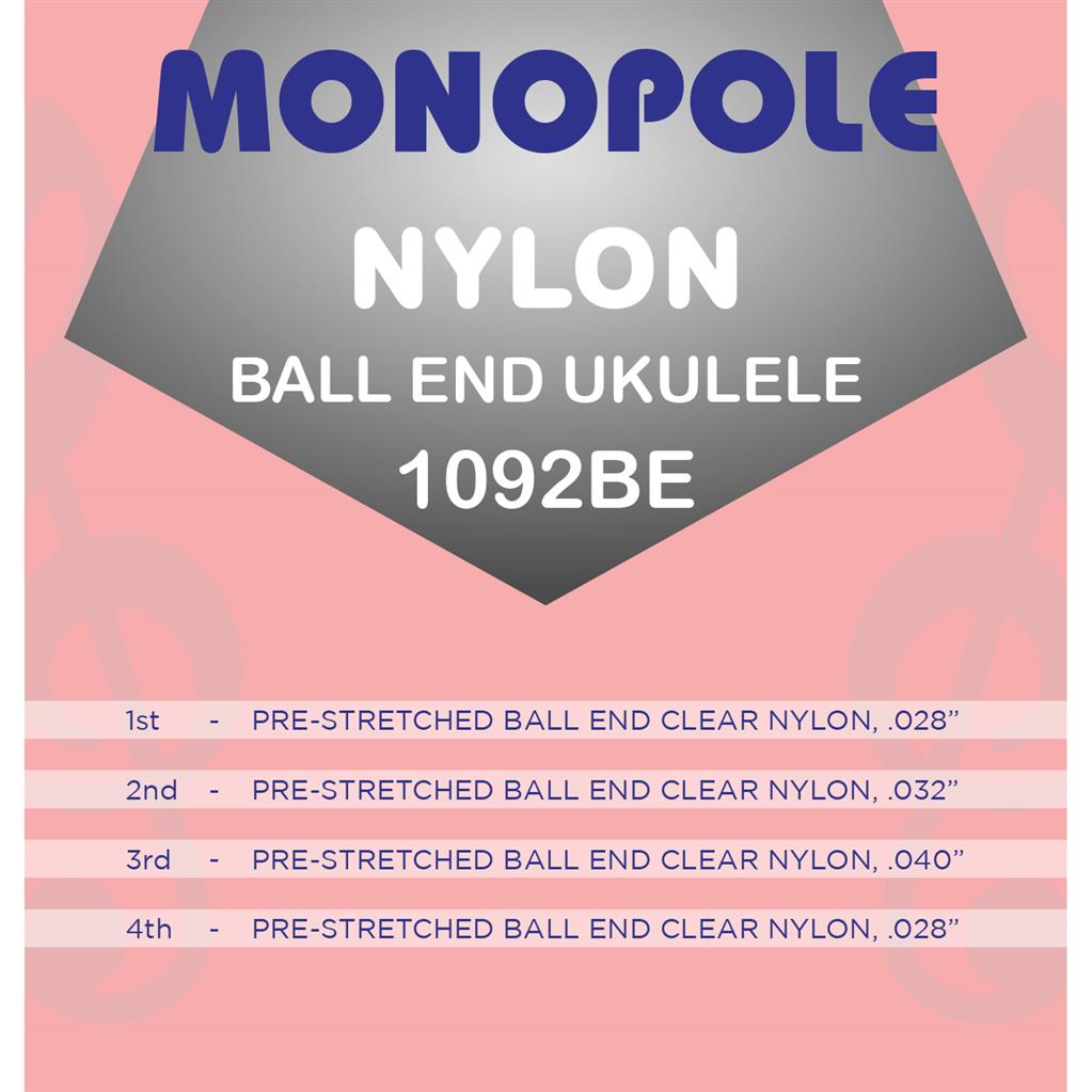 Monopole 1092Be Ball End Nylon Ukulele Set