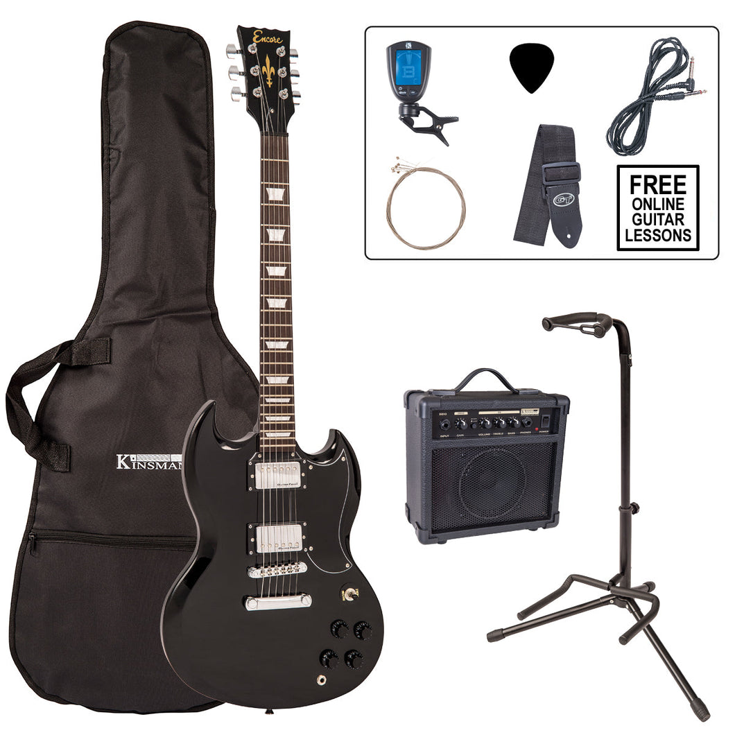 Encore E69 Electric Guitar Pack ~ Gloss Black