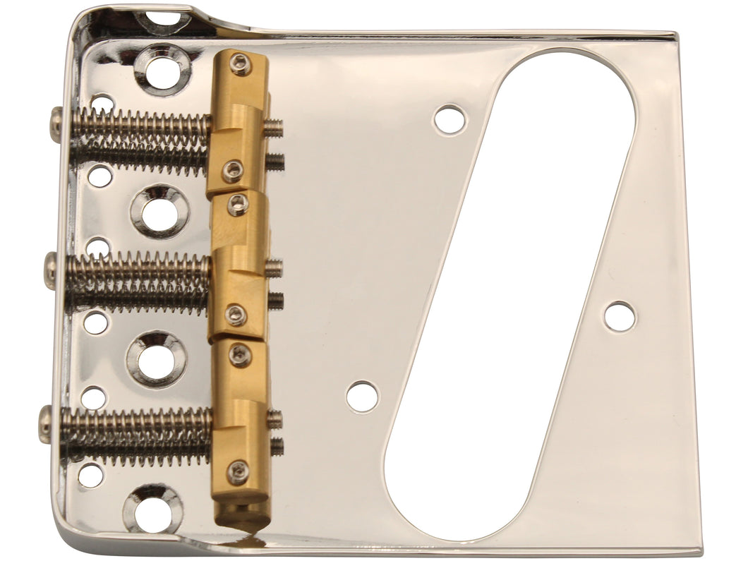 Telecaster bridge with brass compensated saddles