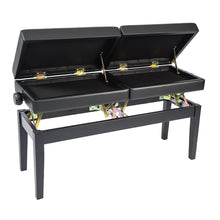 Lade das Bild in den Galerie-Viewer, Kinsman Double Adjustable Piano Bench with Storage ~ Satin Black
