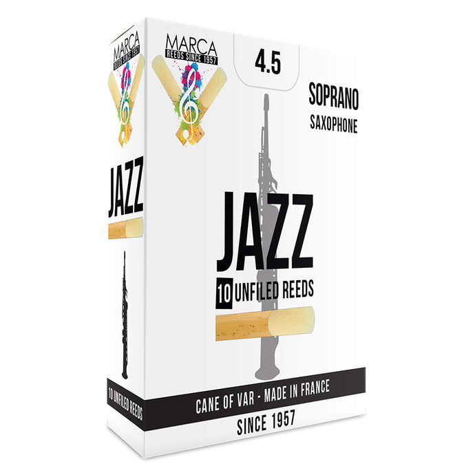 Marca Jazz Unfiled Reeds ~ 10 Pack ~ Soprano Sax ~ 4.5