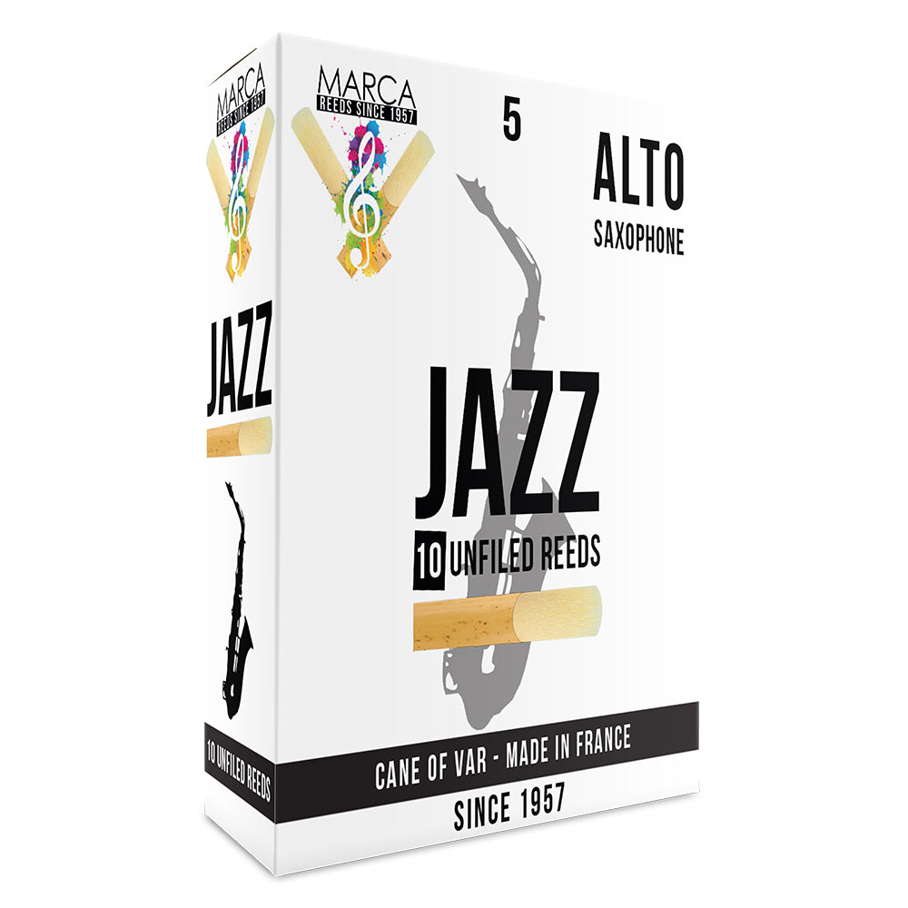 Marca Jazz Unfiled  Reeds - 10 Pack - Alto Sax - 5