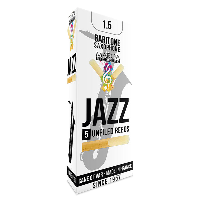 Marca Jazz Unfiled  Reeds ~ 5 Pack ~ Baritone Sax ~ 1.5