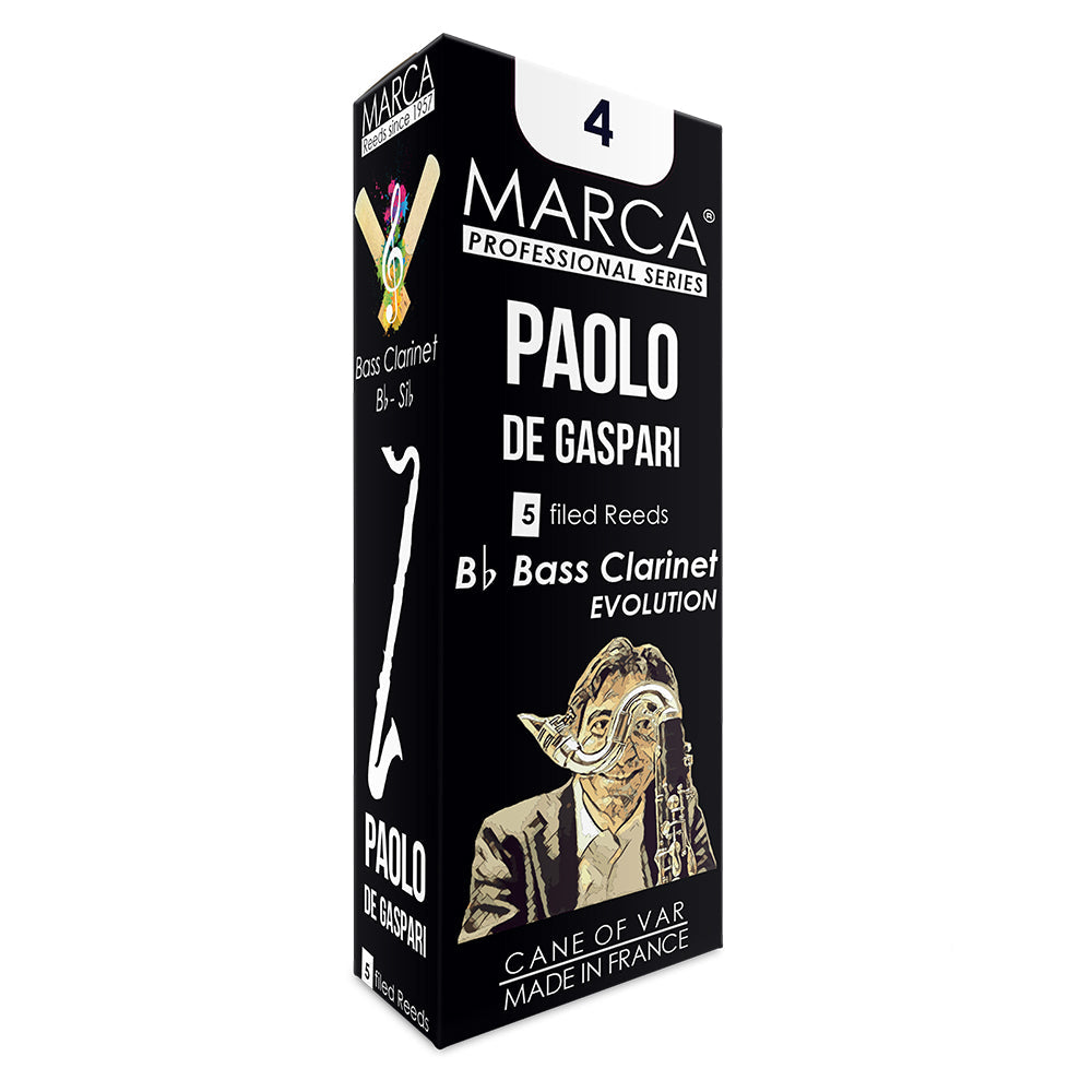 Marca Paolo De Gaspari Reeds ~ 5 Pack ~ Bass Clarinet ~ 4