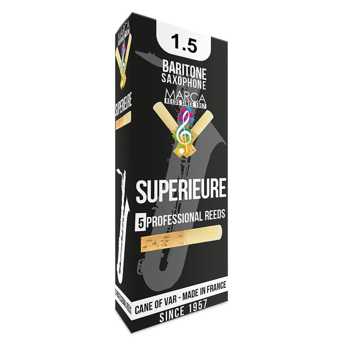 Marca Superieure Reeds ~ 5 Pack ~ Baritone Sax ~ 1.5