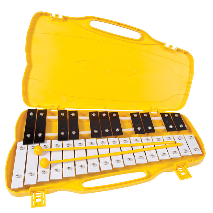 PP World 27 Note Glockenspiel ~ Black & White Metal Keys