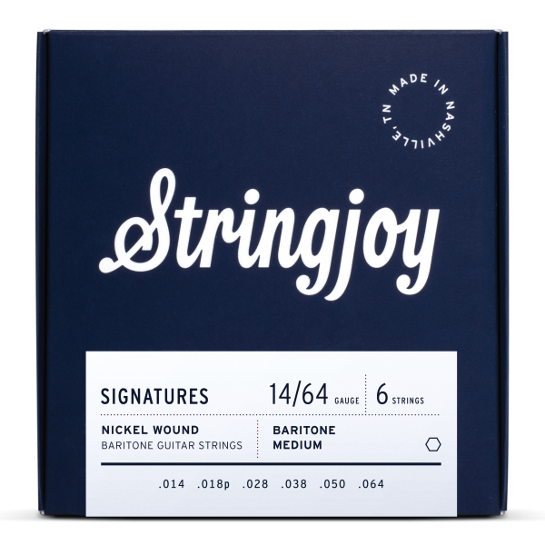 Stringjoy Signatures | Baritone Balanced Medium Gauge (14-64) Nickel Wound Electric Guitar Strings