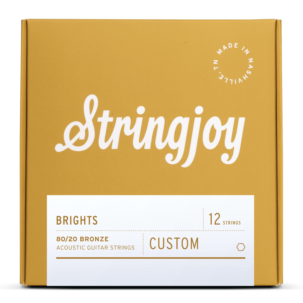 Stringjoy Brights | Custom 12 String 80/20 Bronze Acoustic Guitar Strings