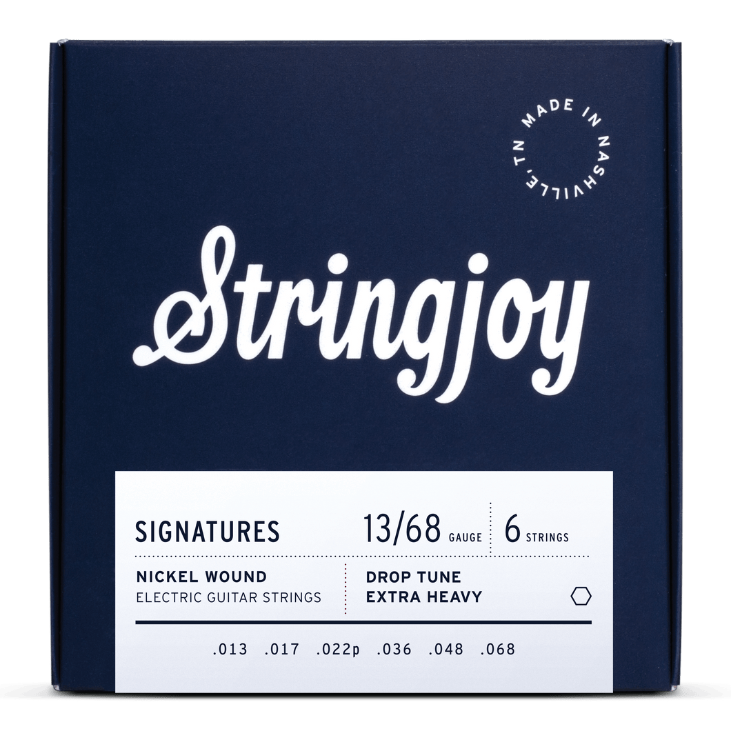 Stringjoy Signatures | Drop Tune Extra Heavy Gauge (13-68) Drop G/A Nickel Wound Electric Guitar Strings
