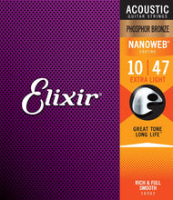 Lade das Bild in den Galerie-Viewer, Elixir E16002 Nano Pb Acoustic 010-047 X-Light Set
