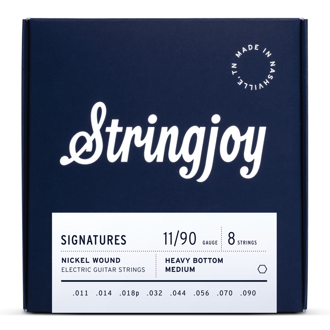 Stringjoy Signatures | 8 String Heavy Bottom Medium Gauge (11-90) Nickel Wound Electric Guitar Strings