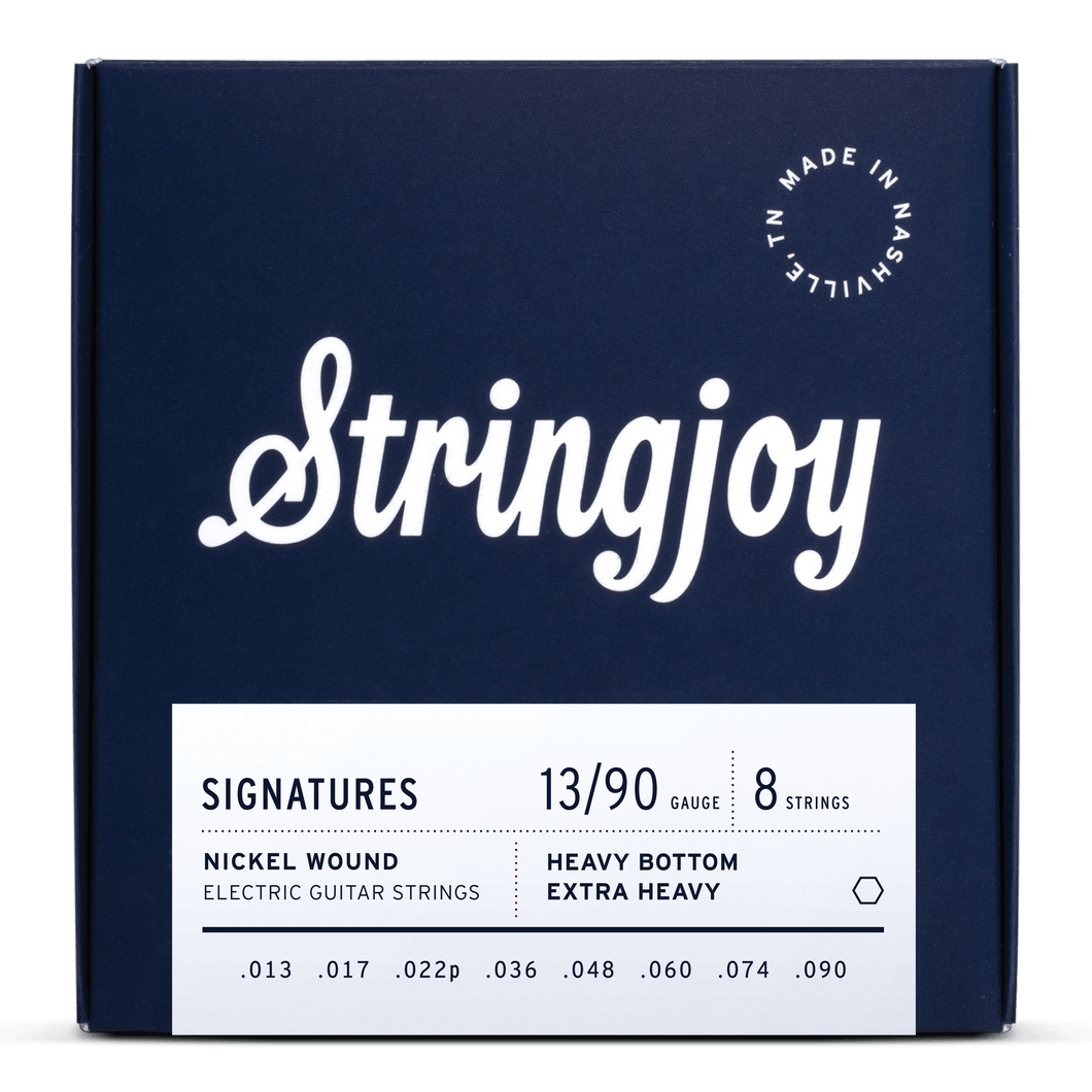 Stringjoy Signatures | 8 String Heavy Bottom Extra Heavy Gauge (13-90) Nickel Wound Electric Guitar Strings