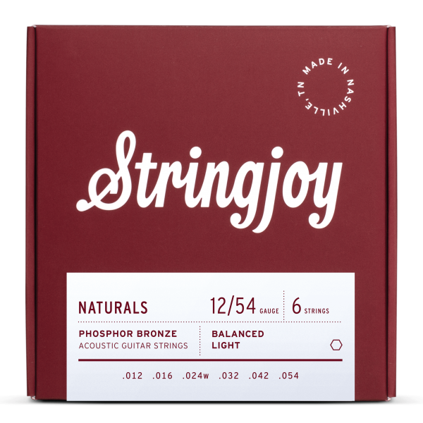 Stringjoy Naturals | Light Gauge (12-54) Phosphor Bronze Acoustic Guitar Strings