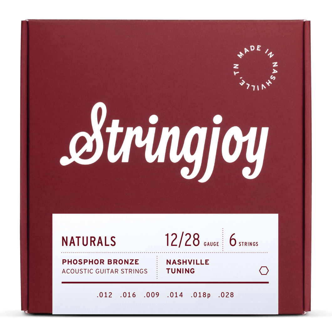 Stringjoy Naturals | Nashville Tuning (12-28) Phosphor Bronze Acoustic Guitar Strings