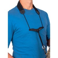 Lade das Bild in den Galerie-Viewer, Protec 24&quot; Neoprene Saxophone Neck Strap with Comfort Bar, Tall (Black NB305M)

