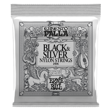 Lade das Bild in den Galerie-Viewer, Ernie Ball Ep 2406 Nylon Black&amp;Silver Set
