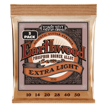 Lade das Bild in den Galerie-Viewer, Ernie Ball Ew Phos Bronze Extra Light 10-50 (3 Set Pack)
