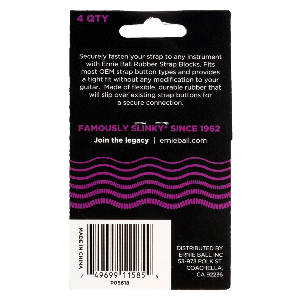 Ernie Ball Strap Blocks 4 Pack Purple