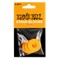 Ernie Ball Strap Blocks 4 Pack Orange