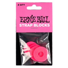 Lade das Bild in den Galerie-Viewer, Ernie Ball Strap Blocks 4 Pack Pink
