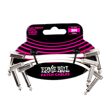 Lade das Bild in den Galerie-Viewer, Ernie Ball 3&quot; Flat Ribbon Patch Cable 3-Pack - White
