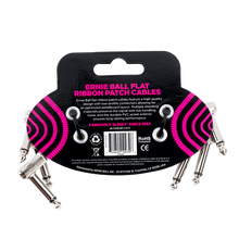 Lade das Bild in den Galerie-Viewer, Ernie Ball 3&quot; Flat Ribbon Patch Cable 3-Pack - White
