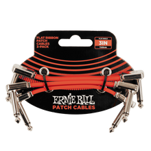 Load image into Gallery viewer, Ernie Ball 3" Flat Ribbon Patch Cable 3-Pack - Red
