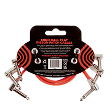 Load image into Gallery viewer, Ernie Ball 12" Flat Ribbon Patch Cable 3-Pack - Red
