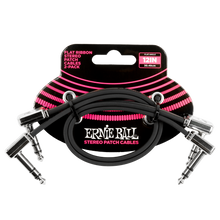 Lade das Bild in den Galerie-Viewer, Ernie Ball 12&quot; Flat Ribbon Stereo Patch Cable Black 2 Pack
