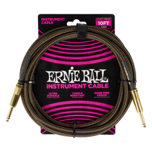 Load image into Gallery viewer, Ernie Ball 10' Braided Straight/Straight Cable - Pay Dirt (Gold)
