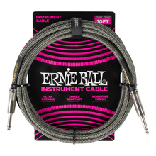 Load image into Gallery viewer, Ernie Ball 10' Braided Straight/Straight Cable - Silver Fox
