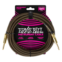 Load image into Gallery viewer, Ernie Ball 18' Braided Straight/Straight Cable - Pay Dirt (Gold)
