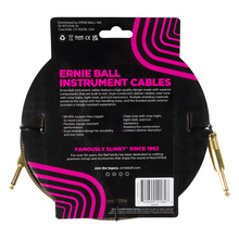 Load image into Gallery viewer, Ernie Ball 18' Braided Straight/Straight Cable - Pay Dirt (Gold)
