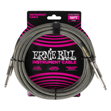 Load image into Gallery viewer, Ernie Ball 18' Braided Straight/Straight Cable - Silver Fox
