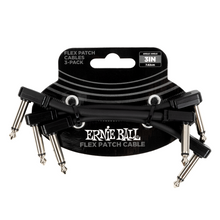 Load image into Gallery viewer, Ernie Ball 3" Flex Patch Cable - Black - 3-Pack
