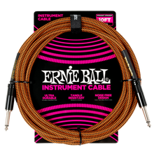 Load image into Gallery viewer, Ernie Ball 10' Braided Cable Straight/Straight - Pumpkin Pie
