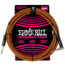 Load image into Gallery viewer, Ernie Ball 10' Braided Cable Straight/Angle - Pumpkin Pie
