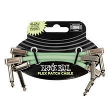 Load image into Gallery viewer, Ernie Ball 3" Flex Patch Cable - Glow In Dark - 3-Pack
