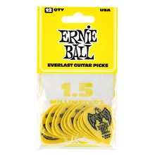 Load image into Gallery viewer, Ernie Ball Everlast Picks 12-Pack Yellow 1.5mm
