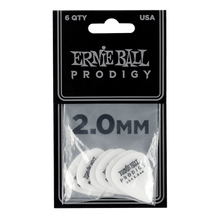 Load image into Gallery viewer, Ernie Ball Prodigy Picks 6-Pack 2.0mm - White
