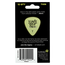 Load image into Gallery viewer, Ernie Ball Thin Super Glow Pick x 12
