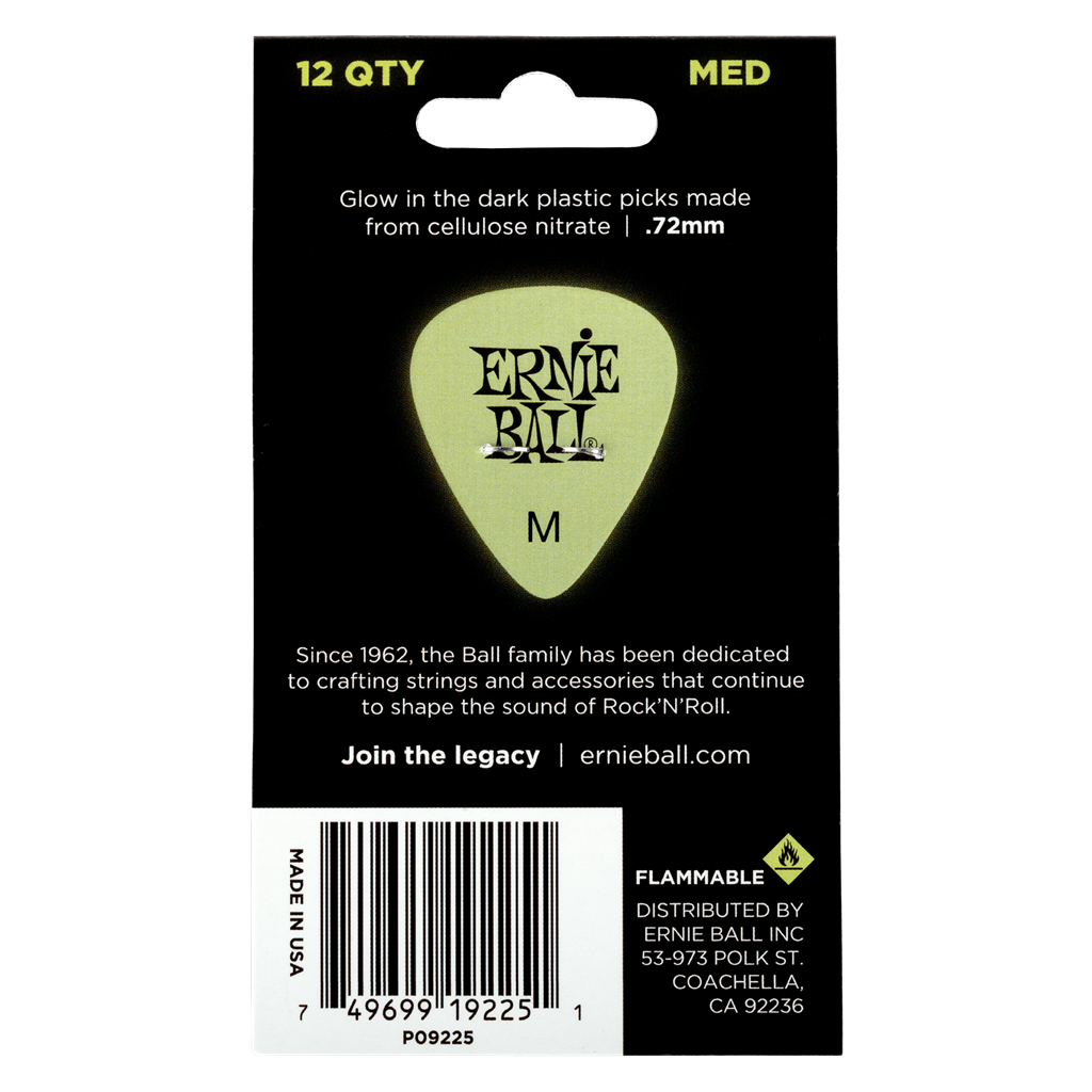 Ernie Ball Medium Super Glow Pick x 12