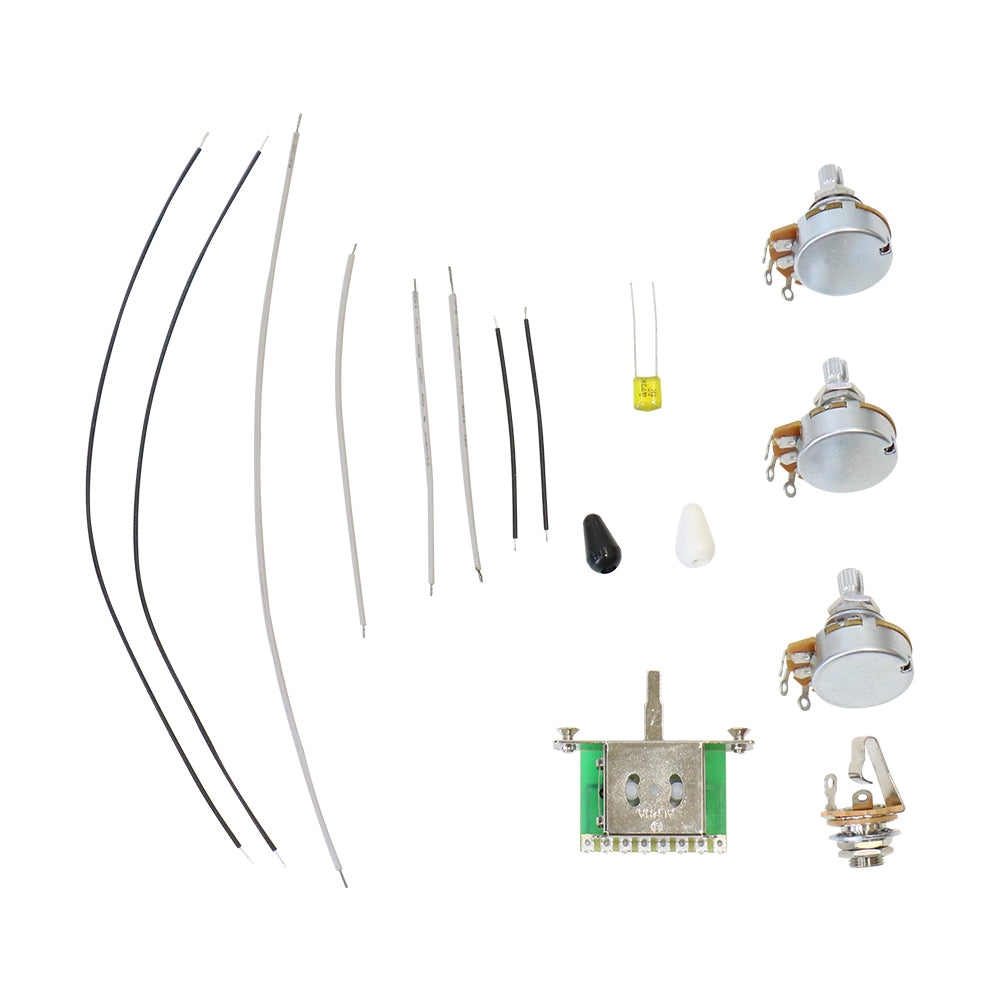 Stratocaster wiring kit with Alpha pots