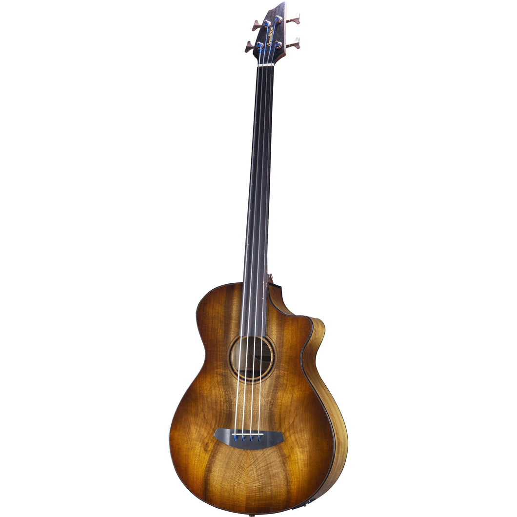Breedlove ECO Pursuit Exotic S Concerto Amber Fretless Bass CE - Myrtlewood