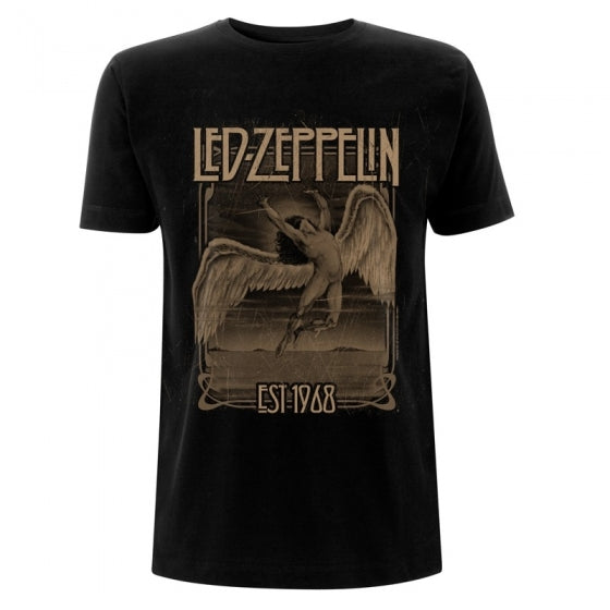 Led Zeppelin T-Shirt Xl - Faded Falling Black