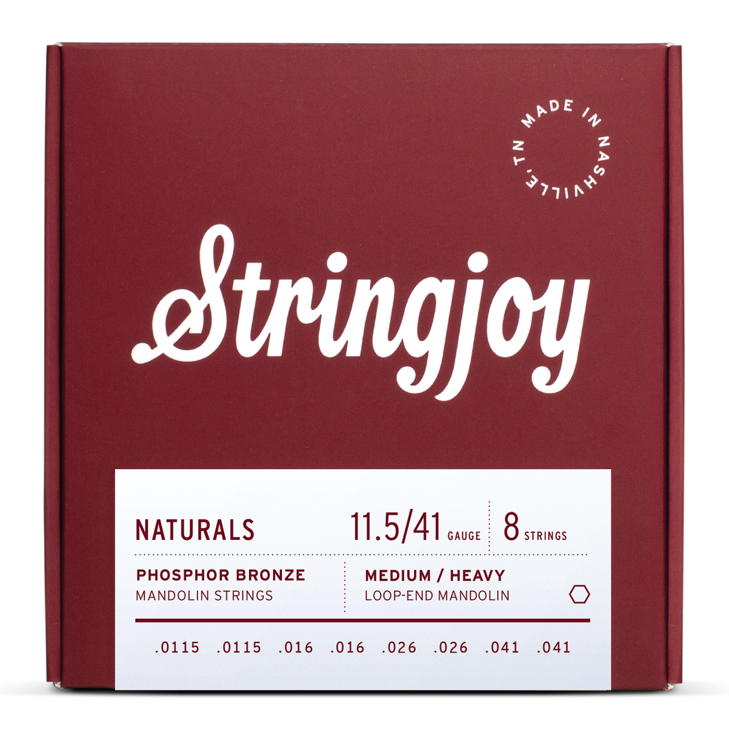 Stringjoy Naturals | Medium / Heavy Gauge (11.5-41) Phosphor Bronze Mandolin Strings