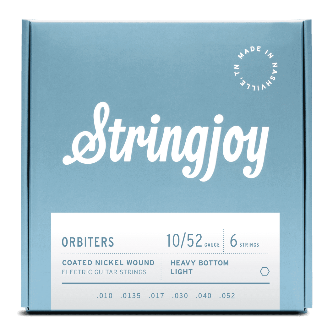 Stringjoy Orbiters | Heavy Bottom Light Gauge (10-52) Coated Nickel Wound Electric Guitar Strings