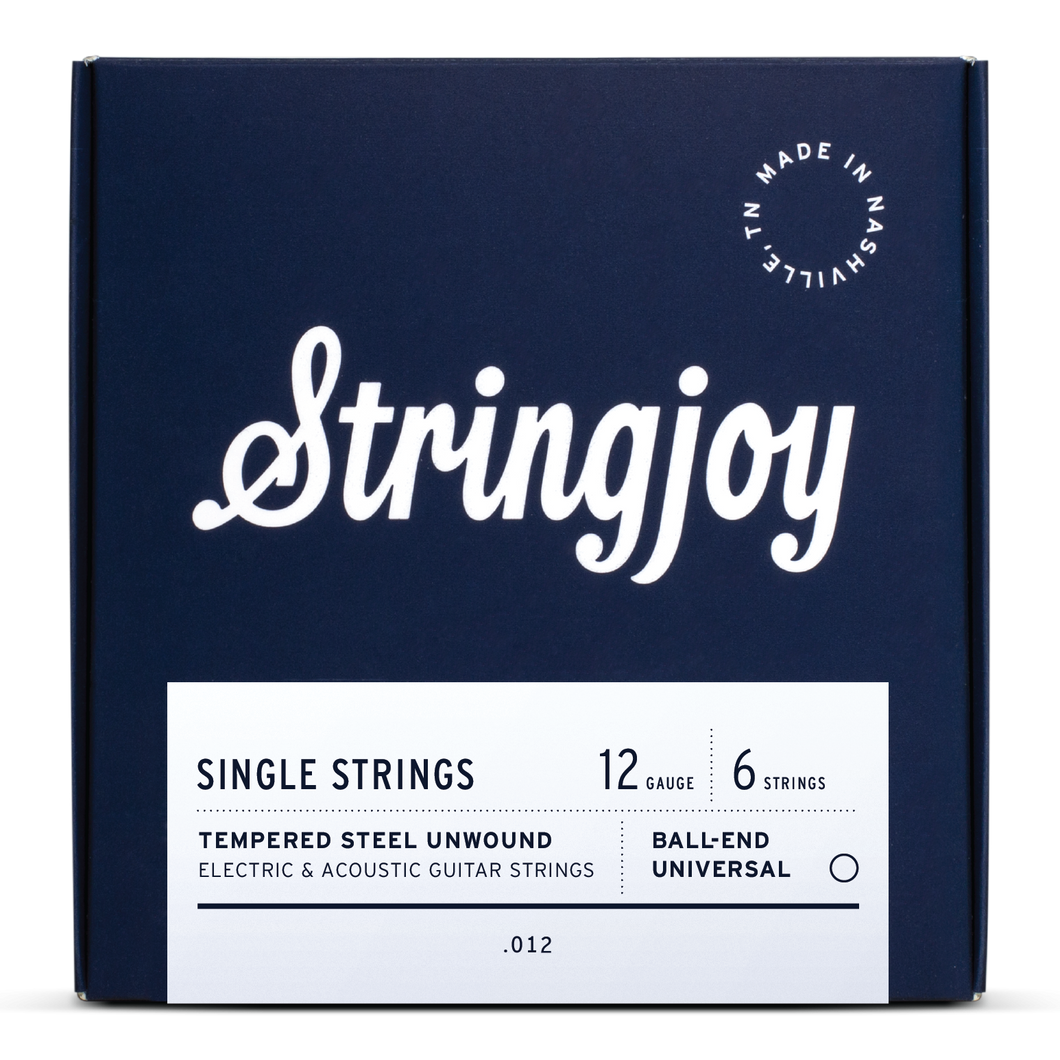 Stringjoy Signatures | Single Nickel Wound Electric Guitar Strings - 012 Gauge (Pack of 6)