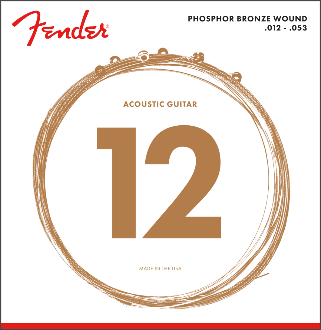 Fender Phosphor Bronze 12-53 Acoustic Guitar Strings