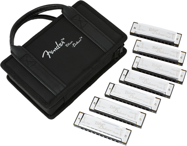 Fender Blues Deluxe Harmonica 7 Pack with Case